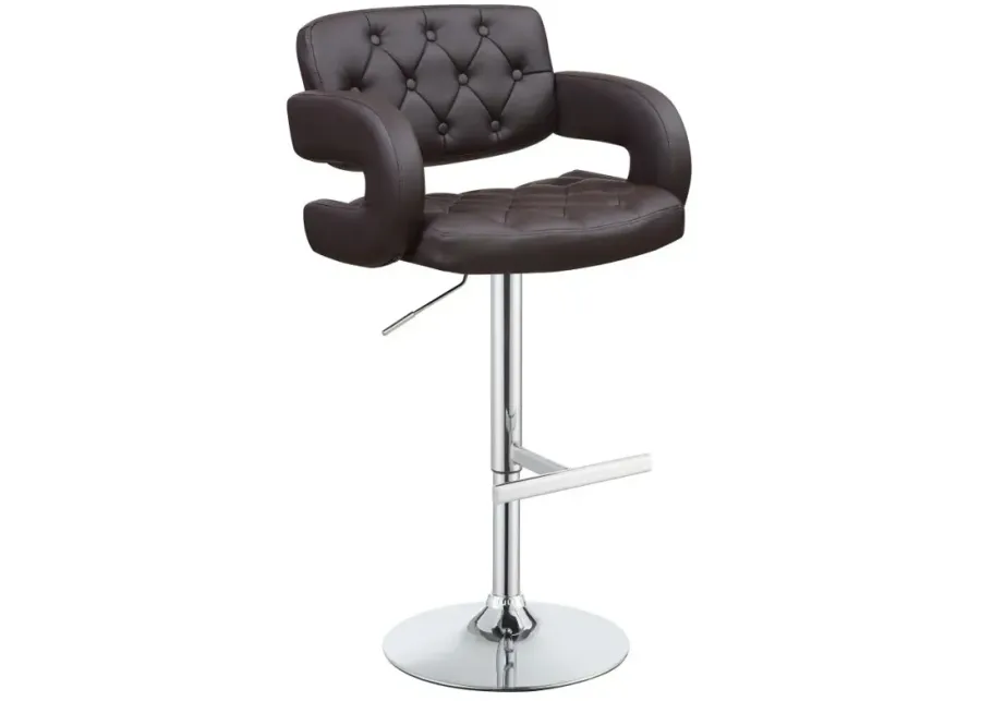 Brandi Adjustable Bar Stool Chrome and Brown