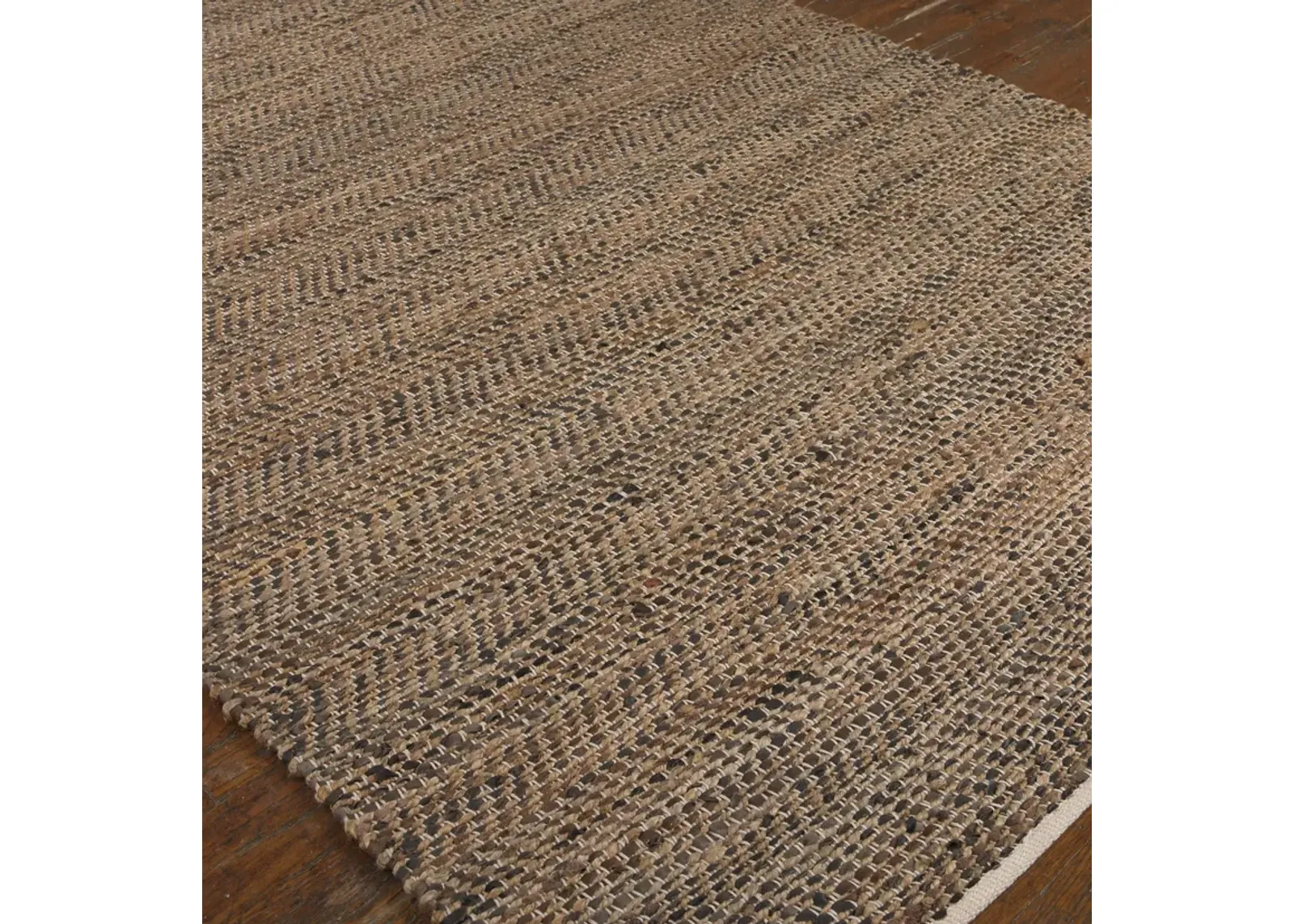 Tobais 5 X 8 Rescued Leather & Hemp Rug