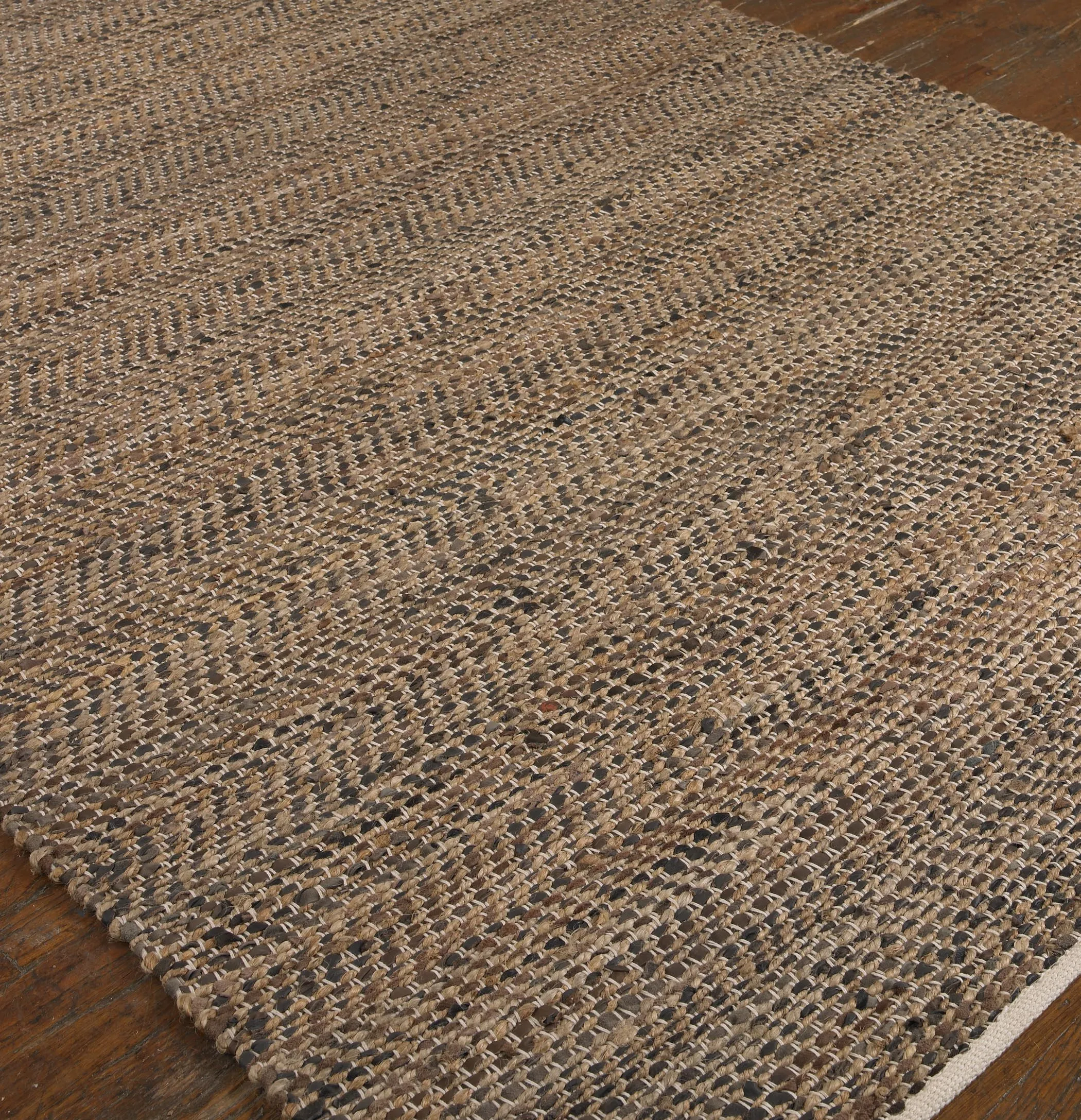 Tobais 5 X 8 Rescued Leather & Hemp Rug