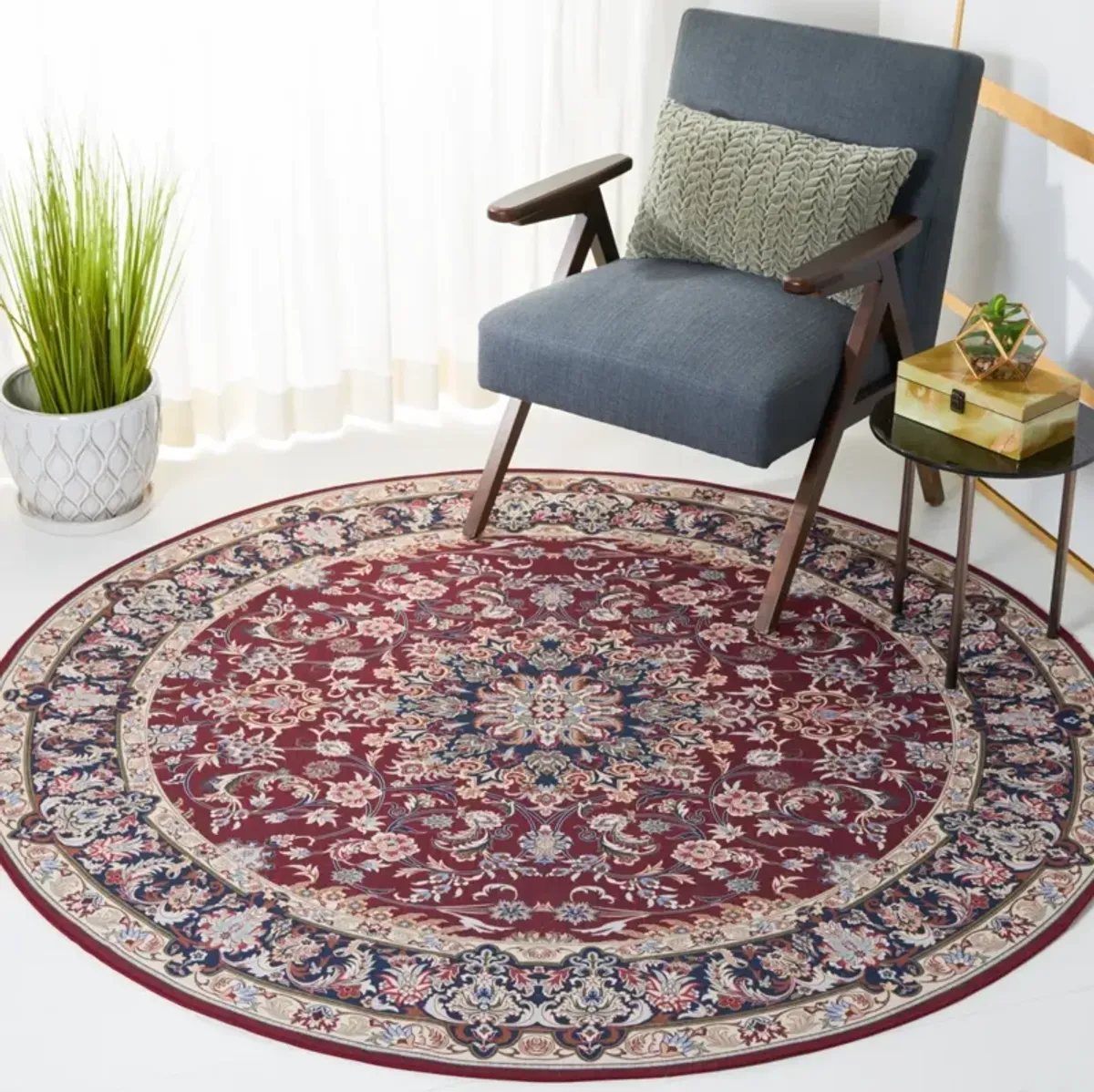 TUCSON 135 M/W S/R RED  4' x 4' Round Round Rug