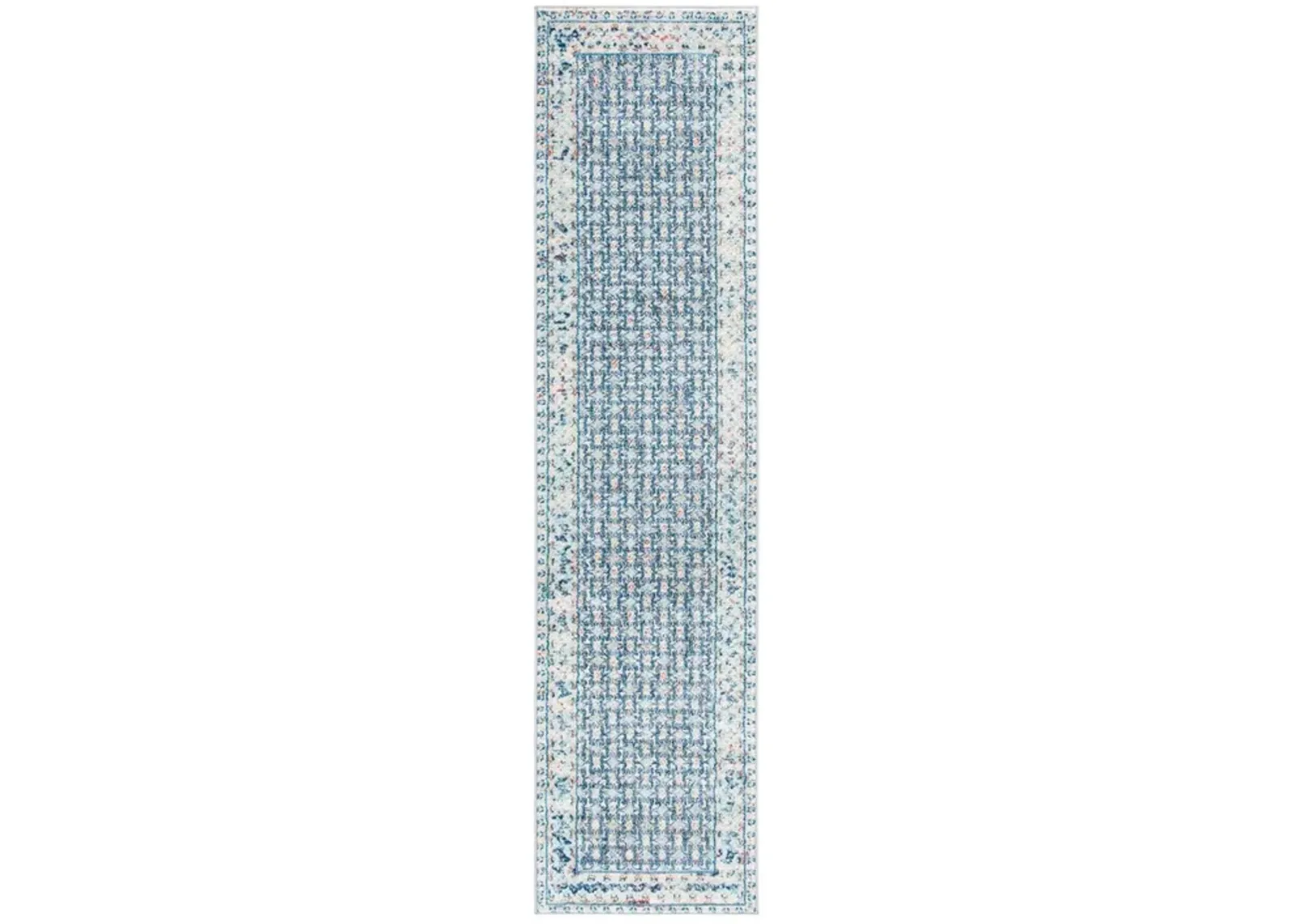 Brentwood 899 Blue / Yellow 2' X 6' Runner Powerloomed Rug