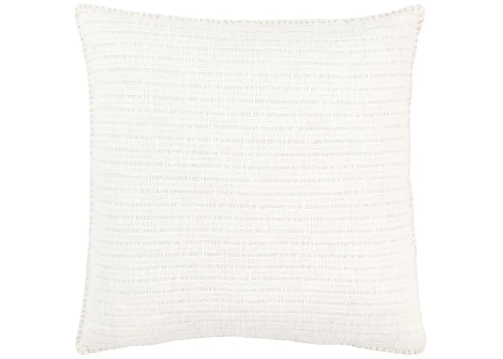 Stripe Patterned Solid White Pillow