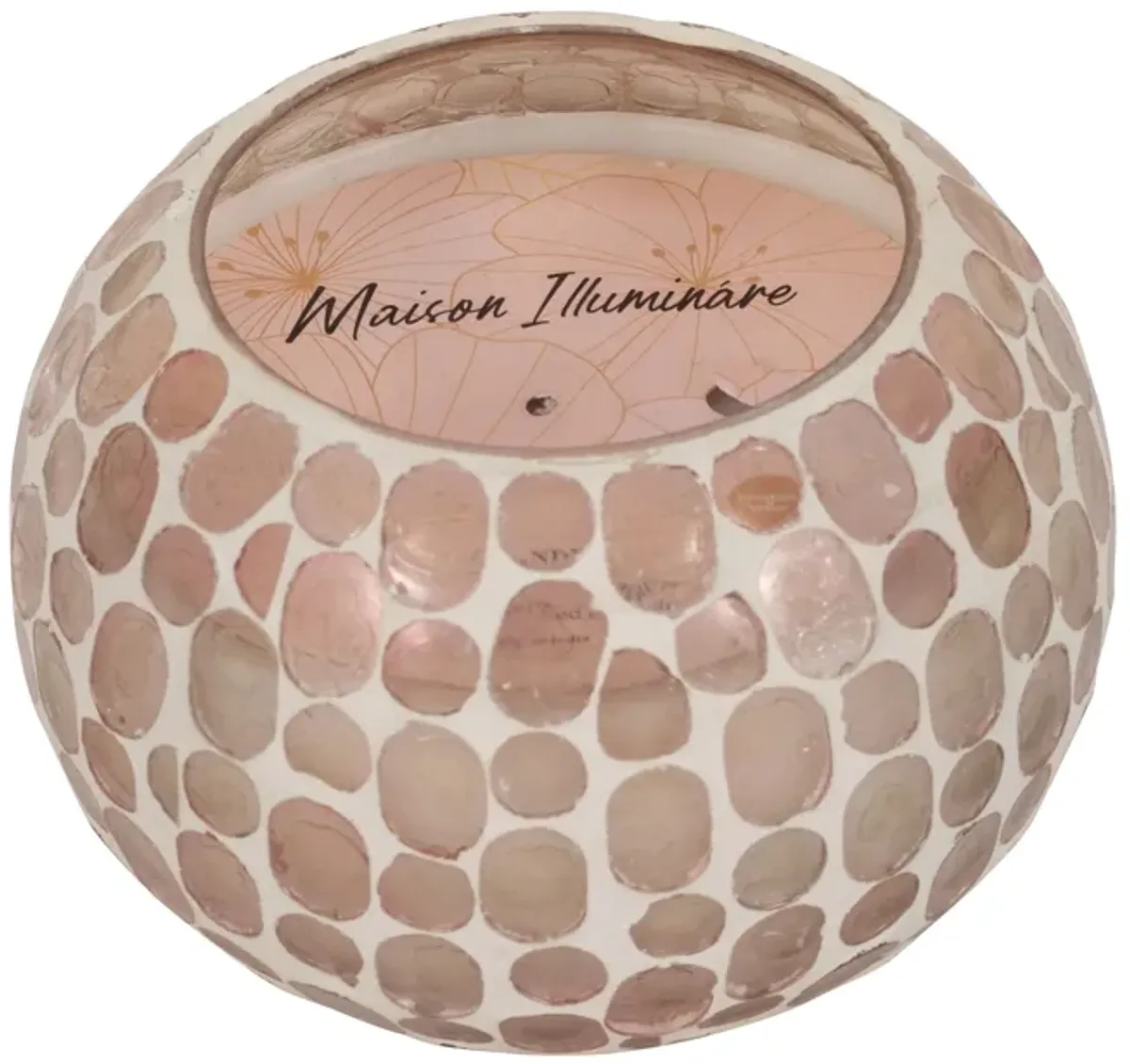 Glass, 5" 19 Oz Mosaic Scented Candle, Soft Pink