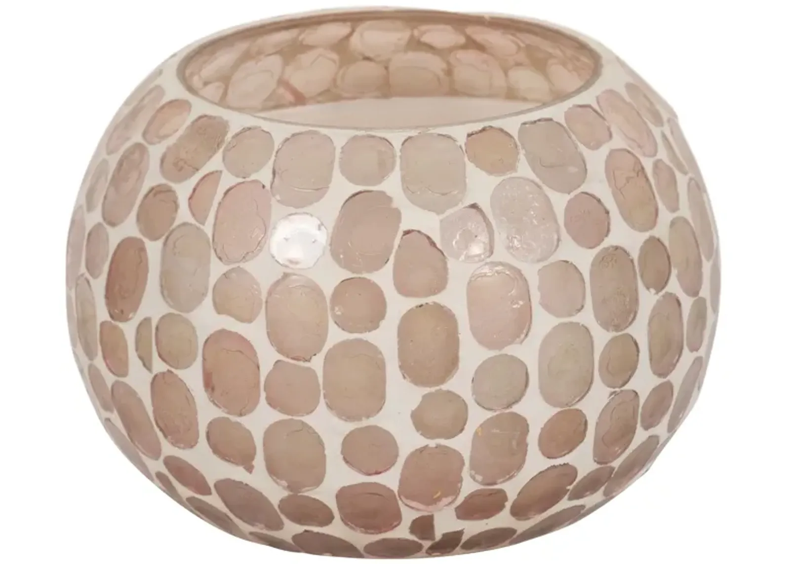 Glass, 5" 19 Oz Mosaic Scented Candle, Soft Pink