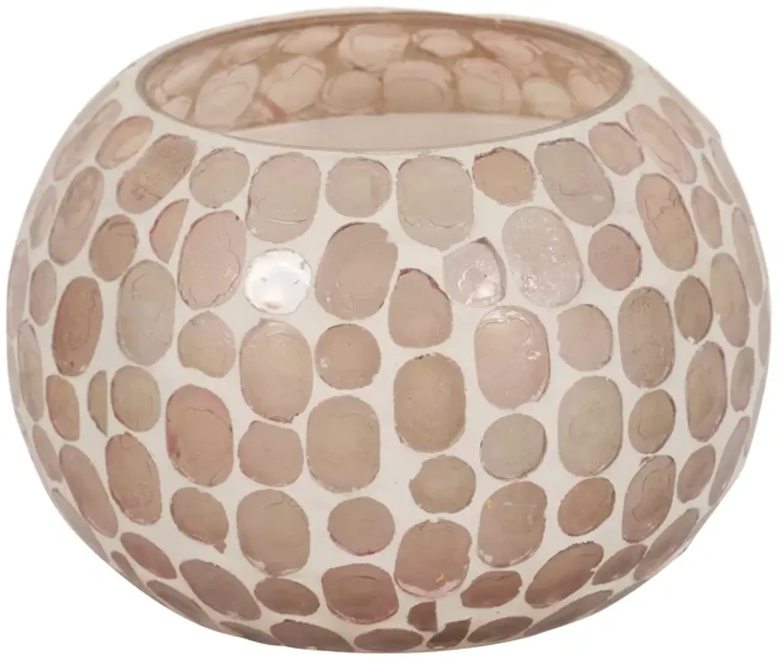 Glass, 5" 19 Oz Mosaic Scented Candle, Soft Pink