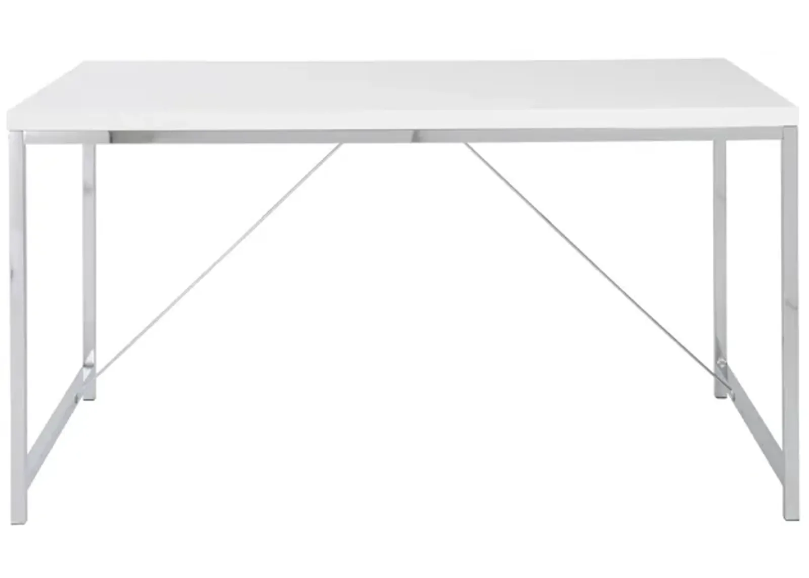 Gilbert Desk in White with Chrome Steel Frame