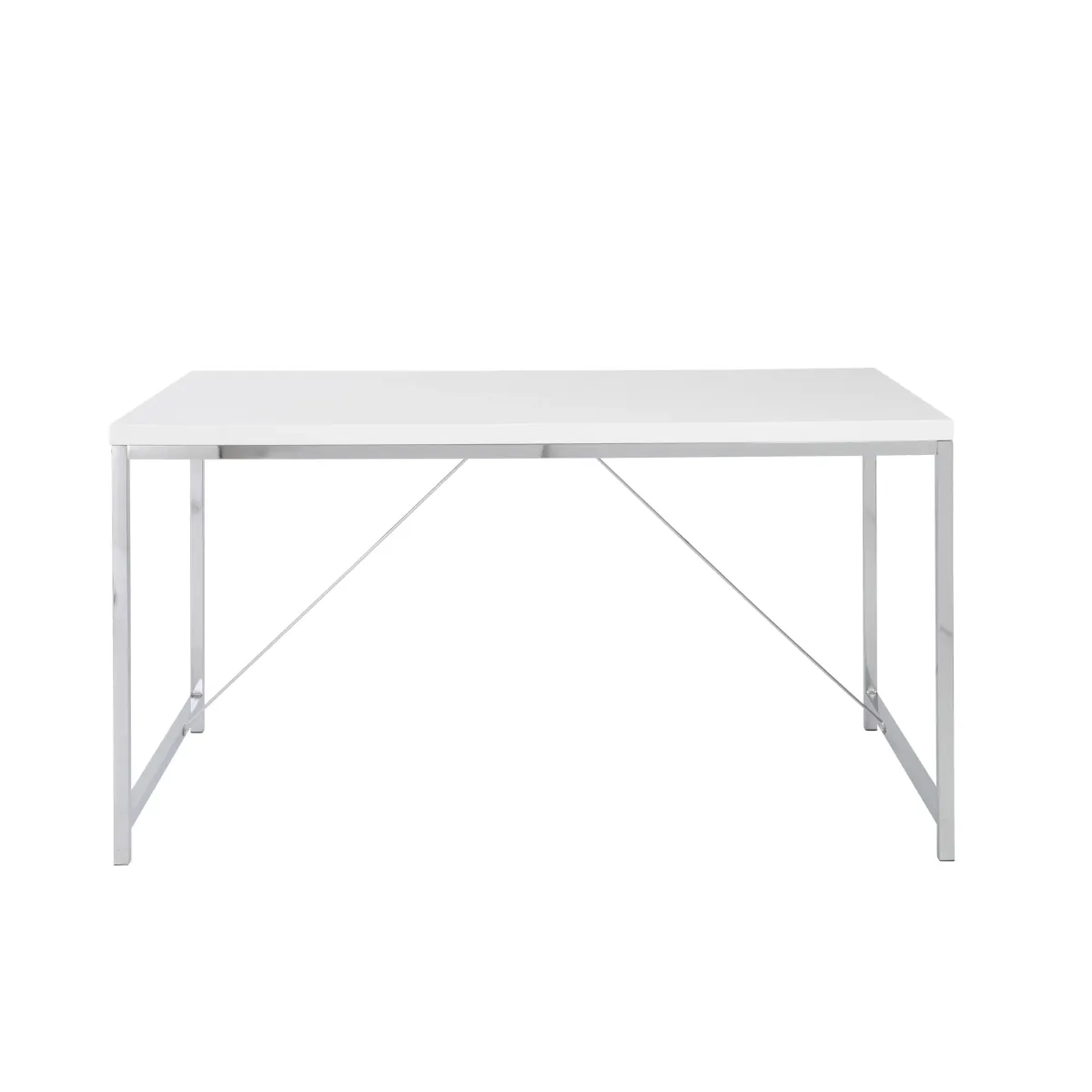 Gilbert Desk in White with Chrome Steel Frame