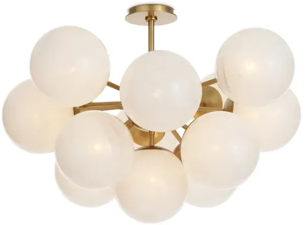 Shine Flush Mount (Natural Brass with Swirl Glass)