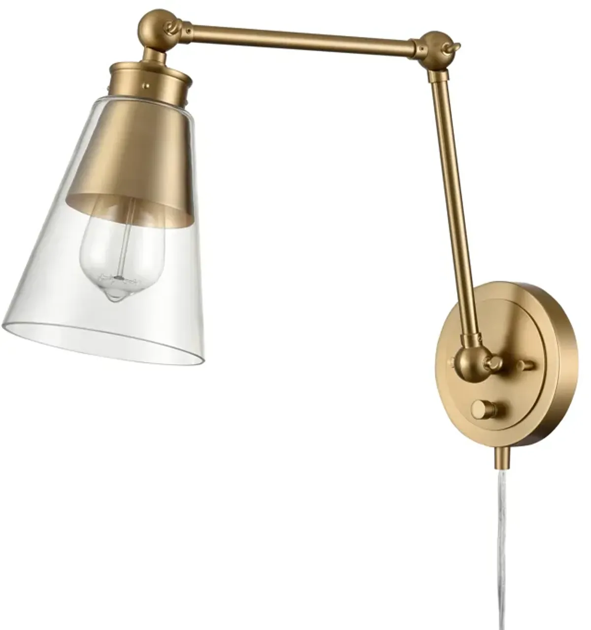 Albany 16'' High 1-Light Hinged Swingarm Sconce - Brushed Gold