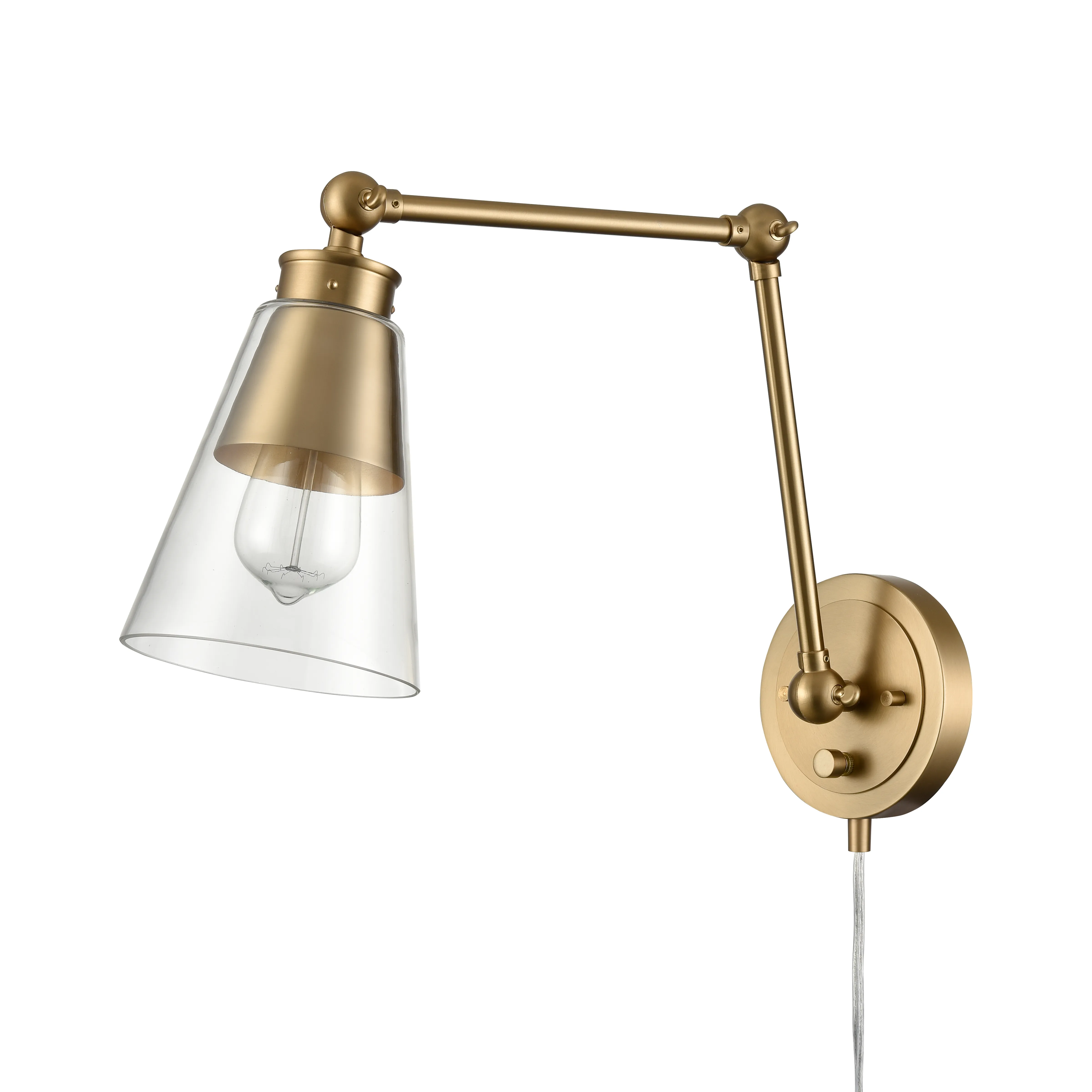 Albany 16'' High 1-Light Hinged Swingarm Sconce - Brushed Gold