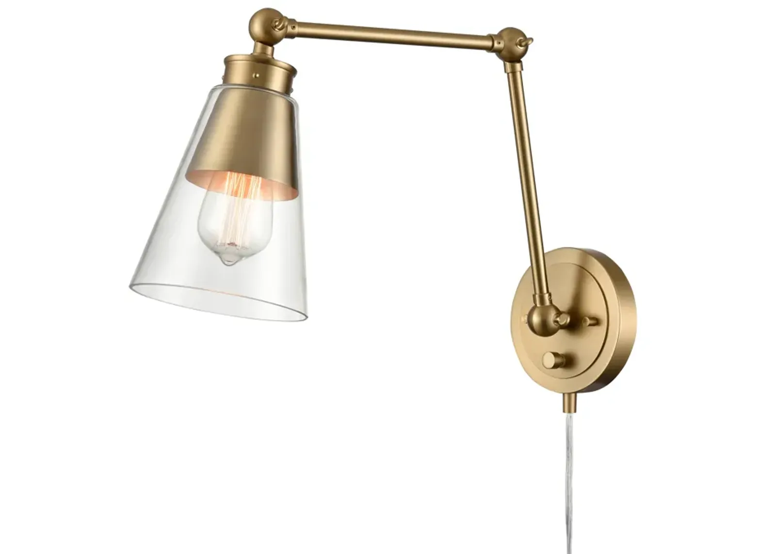 Albany 16'' High 1-Light Hinged Swingarm Sconce - Brushed Gold