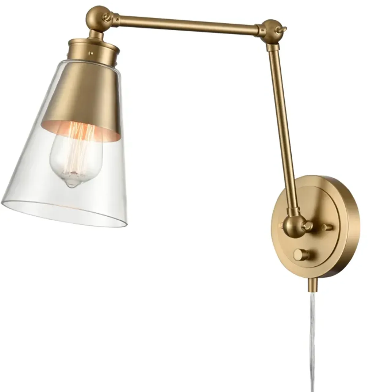 Albany 16'' High 1-Light Hinged Swingarm Sconce - Brushed Gold