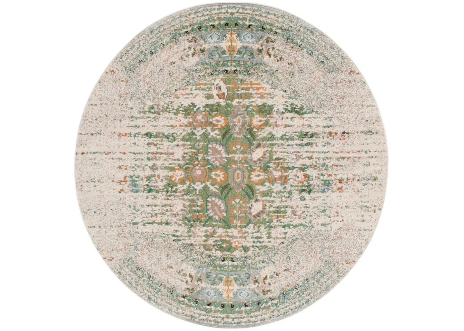 MONACO 208 GREEN  6'-7' x 6'-7' Round Round Rug