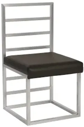 ladder dining chair , gray/silver finish