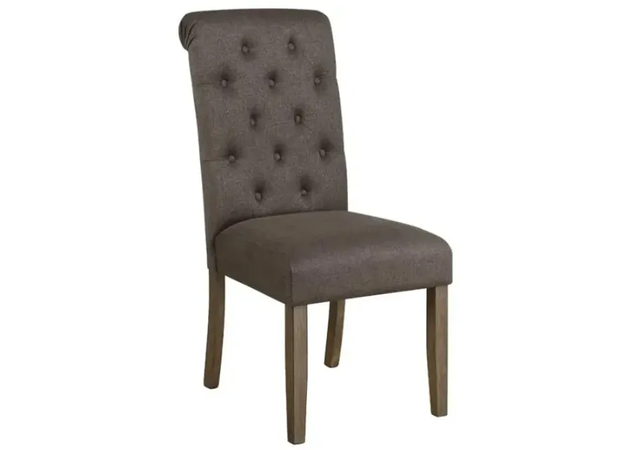 Balboa Tufted Back Side Chairs Rustic Brown and Grey (Set of 2)