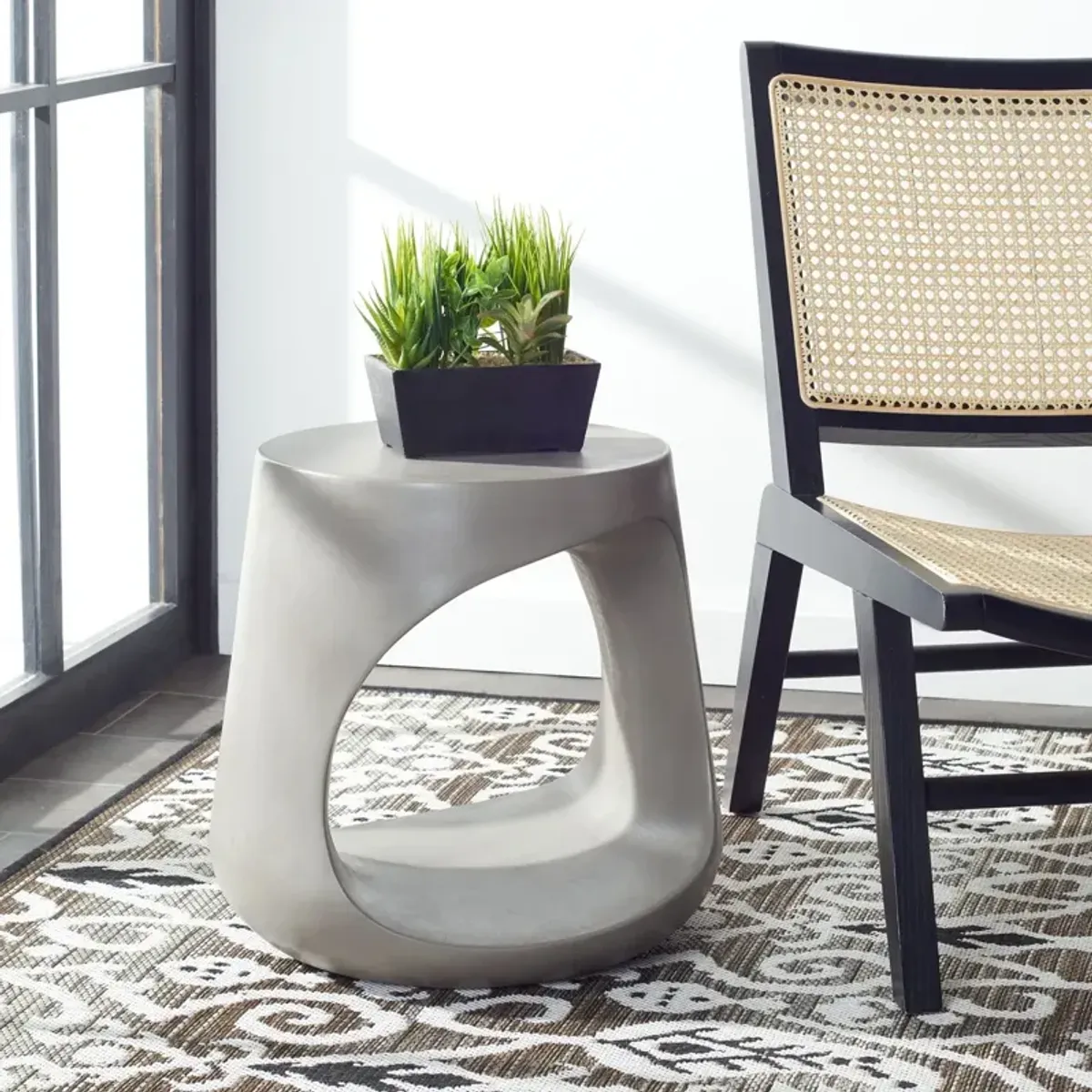 VIKKI CONCRETE ACCENT STOOL