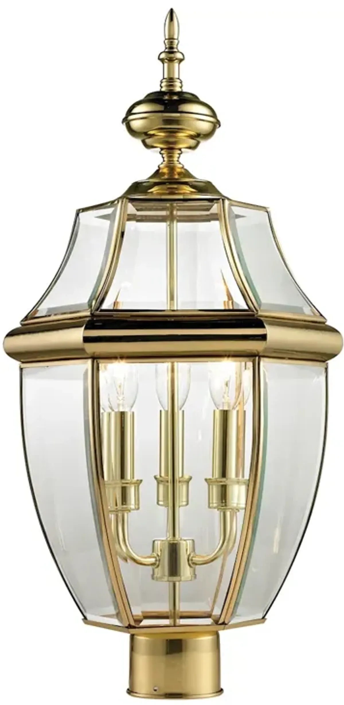 Ashford 3-Light Post Mount Lantern in Antique Brass - Large