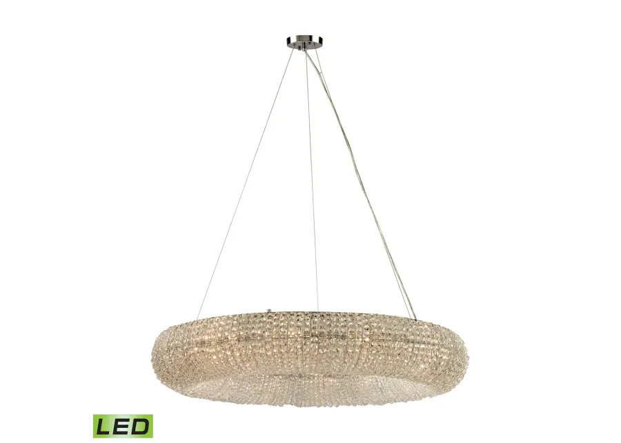 Crystal Ring 12-Light Chandelier in Chrome with Clear Crystal Beads - Includes LED Bulbs