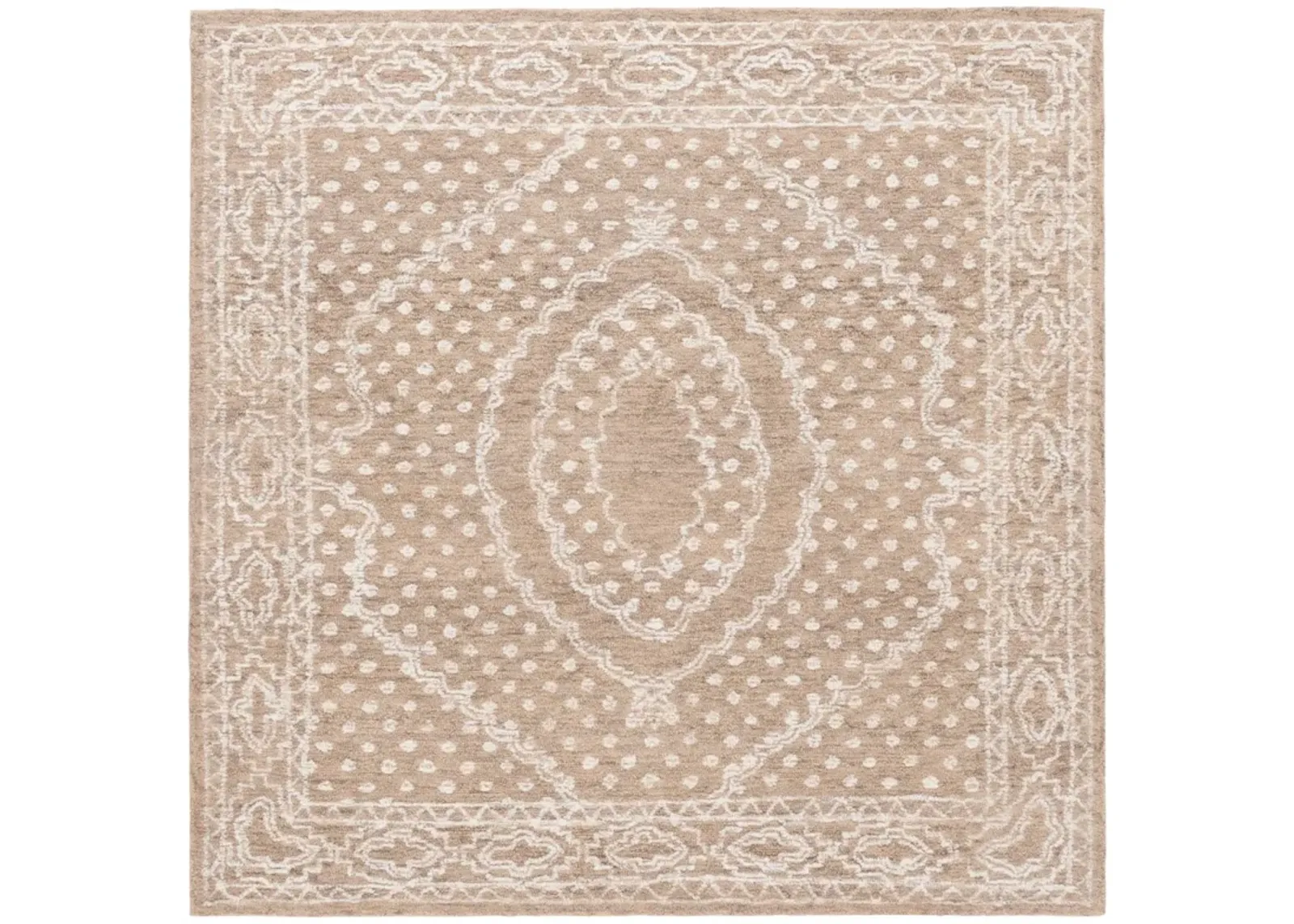 EBONY 306 IVORY  6' x 6' Square Square Rug