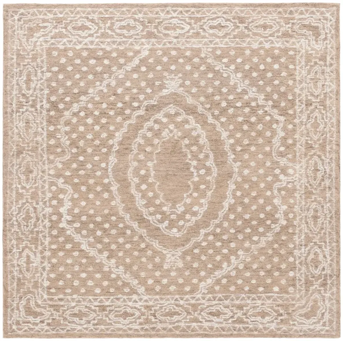 EBONY 306 IVORY  6' x 6' Square Square Rug