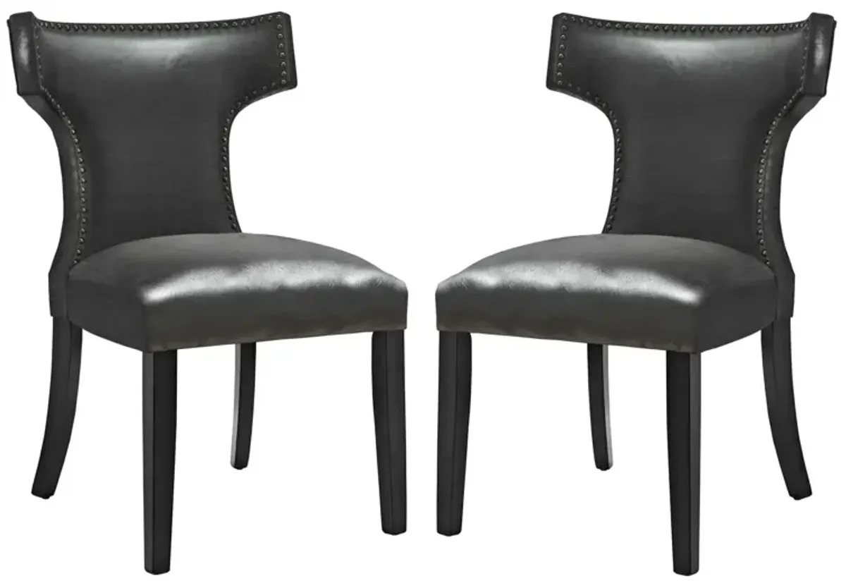 Curve Dining Chair Vinyl Set of 2