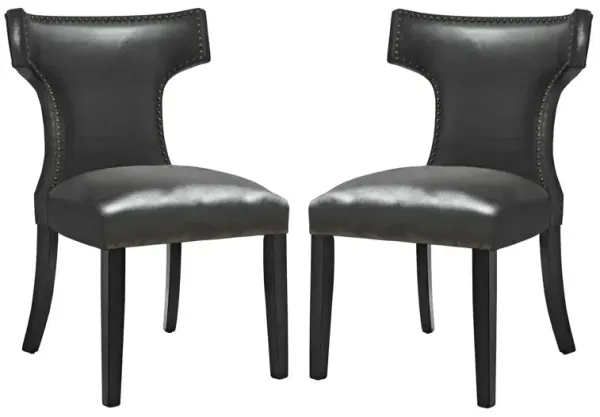 Curve Dining Chair Vinyl Set of 2