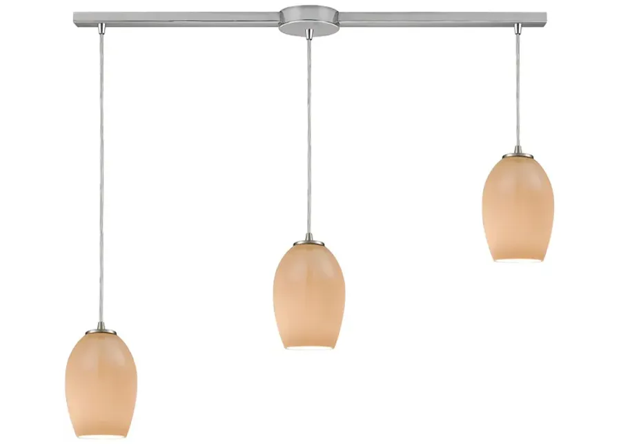 Villiska 38" Wide 3-Light Mini Pendant - Satin Nickel