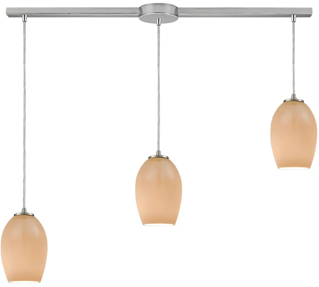 Villiska 38" Wide 3-Light Mini Pendant - Satin Nickel