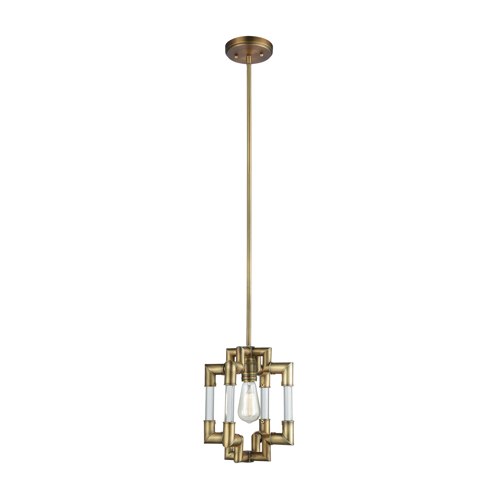 Brandon 10" Wide 1-Light Mini Pendant - Classic Brass