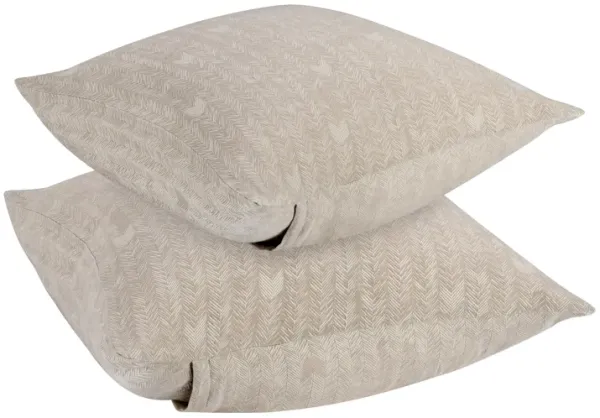 Lana 100% Cotton Embroidered Natural Euro Sham