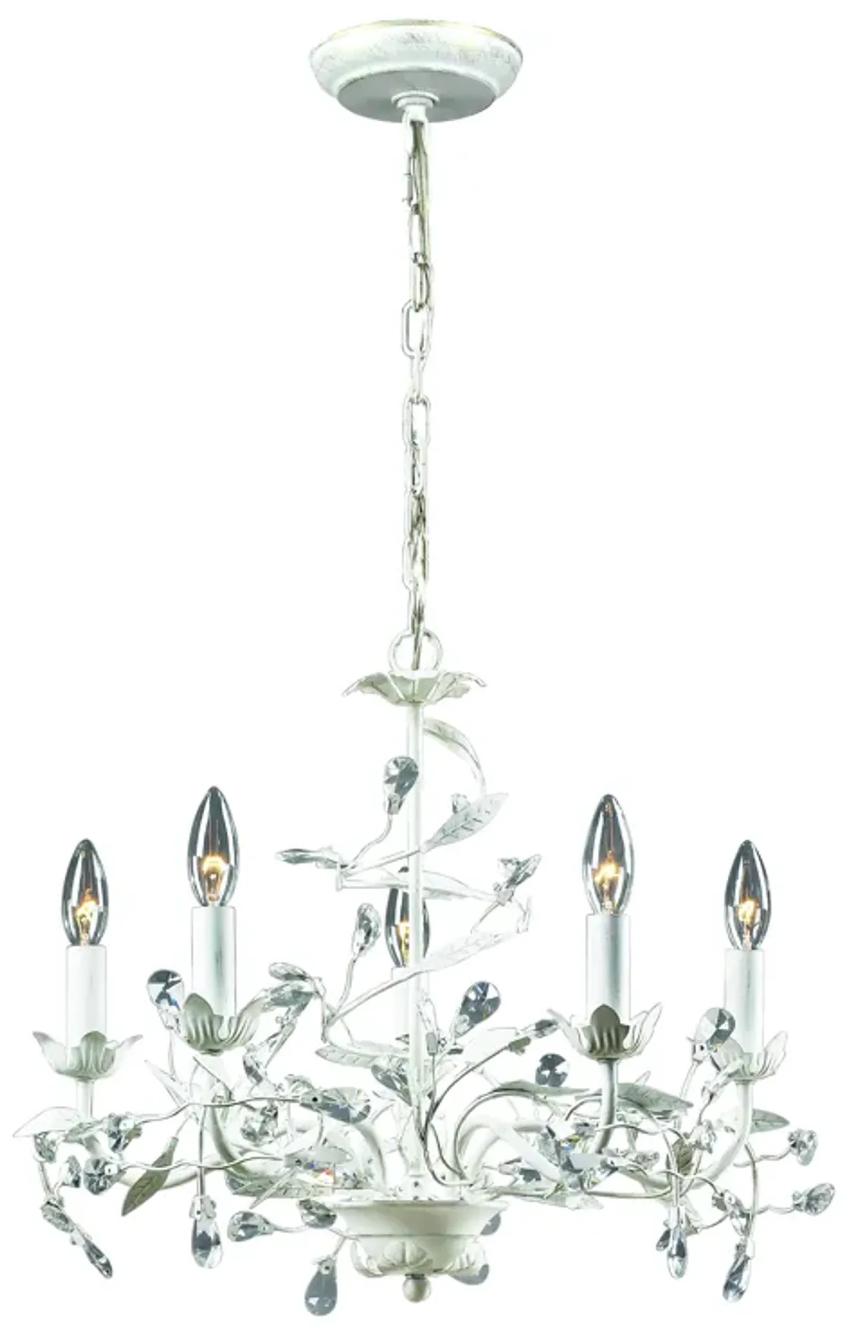 Circeo 21" Wide 5-Light Chandelier - Antique White