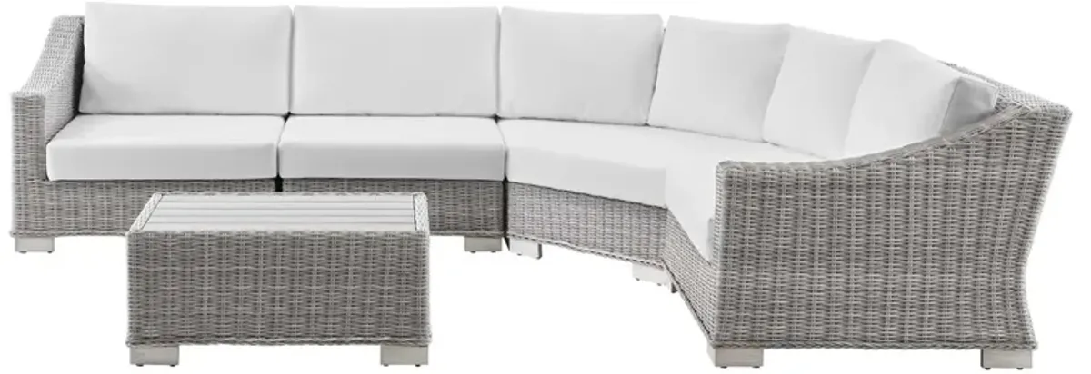 Conway Outdoor Patio Wicker Rattan 5-Piece Sectional Sofa Furniture Set