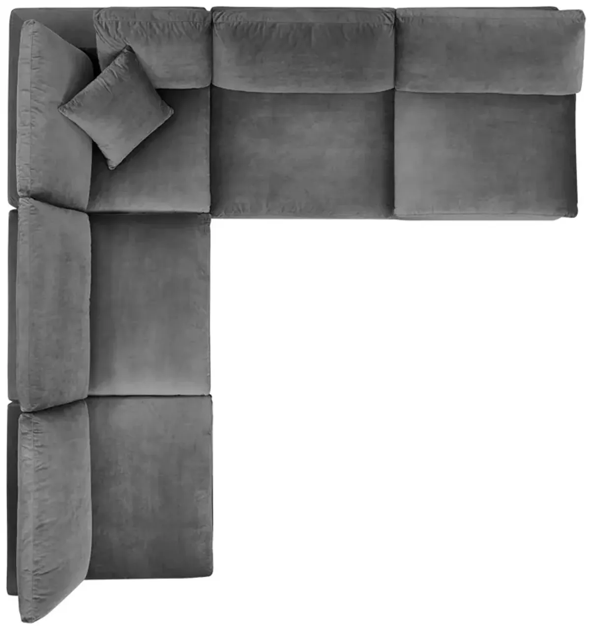 Commix Down Filled Overstuffed Performance Velvet 5-Piece Sectional Sofa