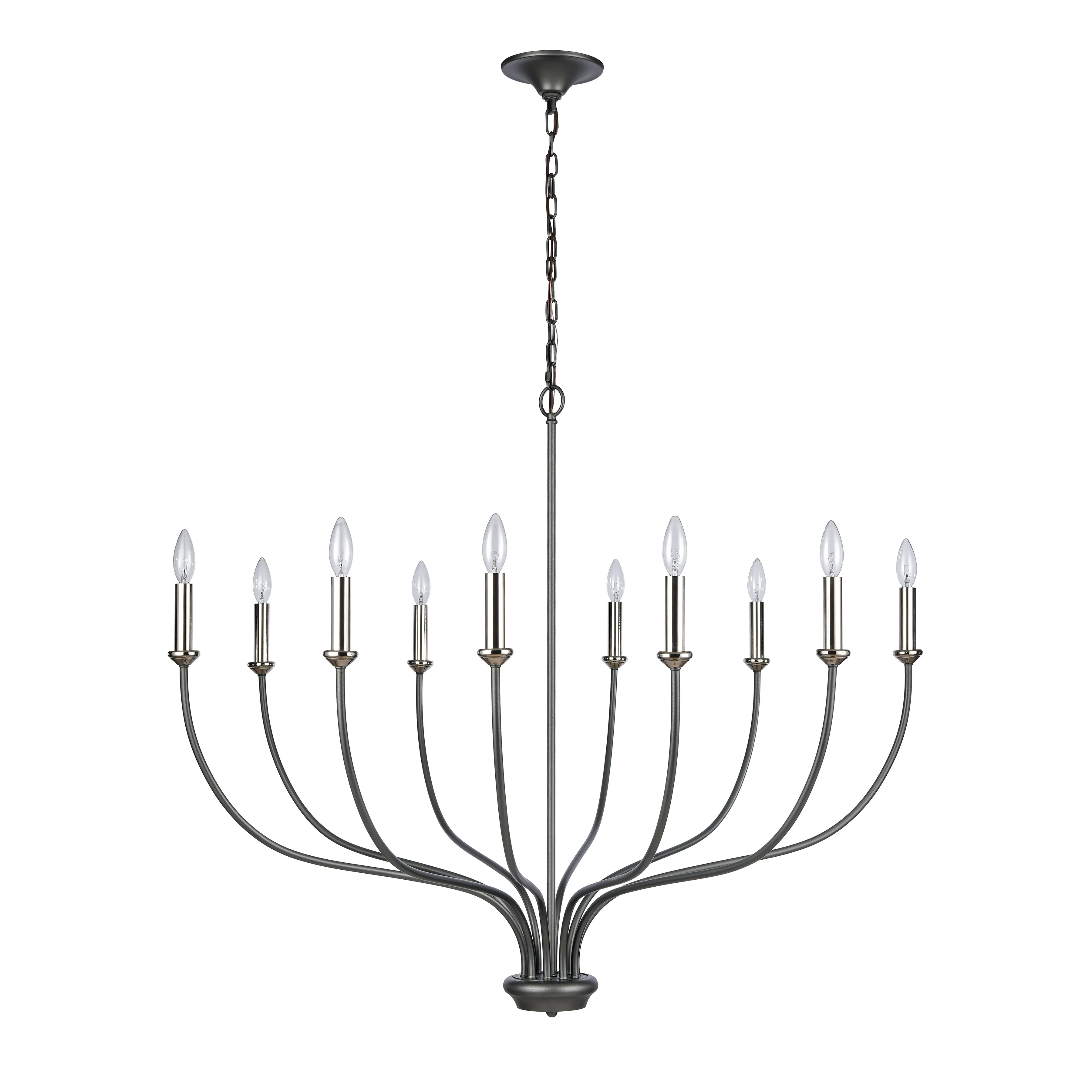 Madeline 45" Wide 10-Light Chandelier - Dark Gray