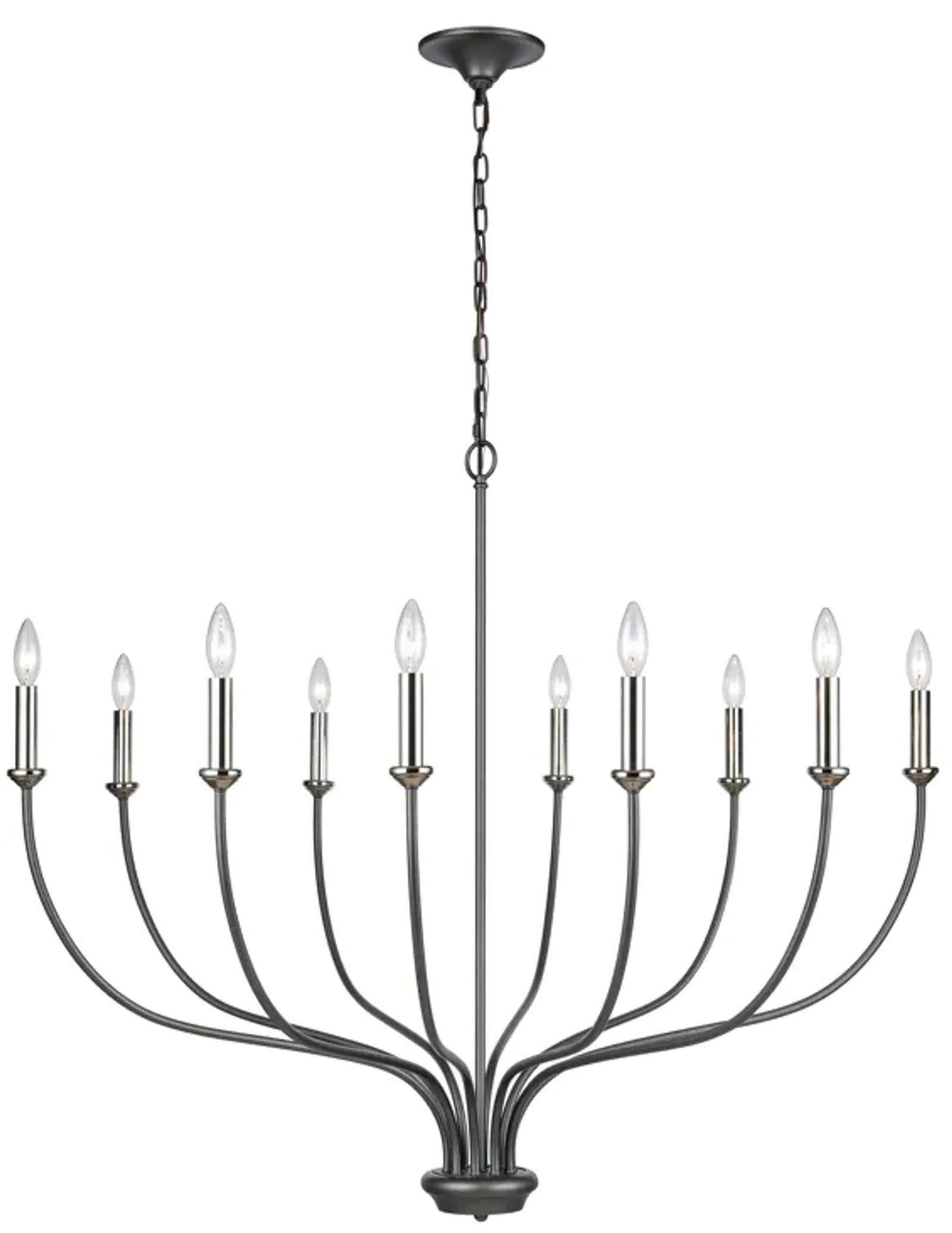 Madeline 45" Wide 10-Light Chandelier - Dark Gray