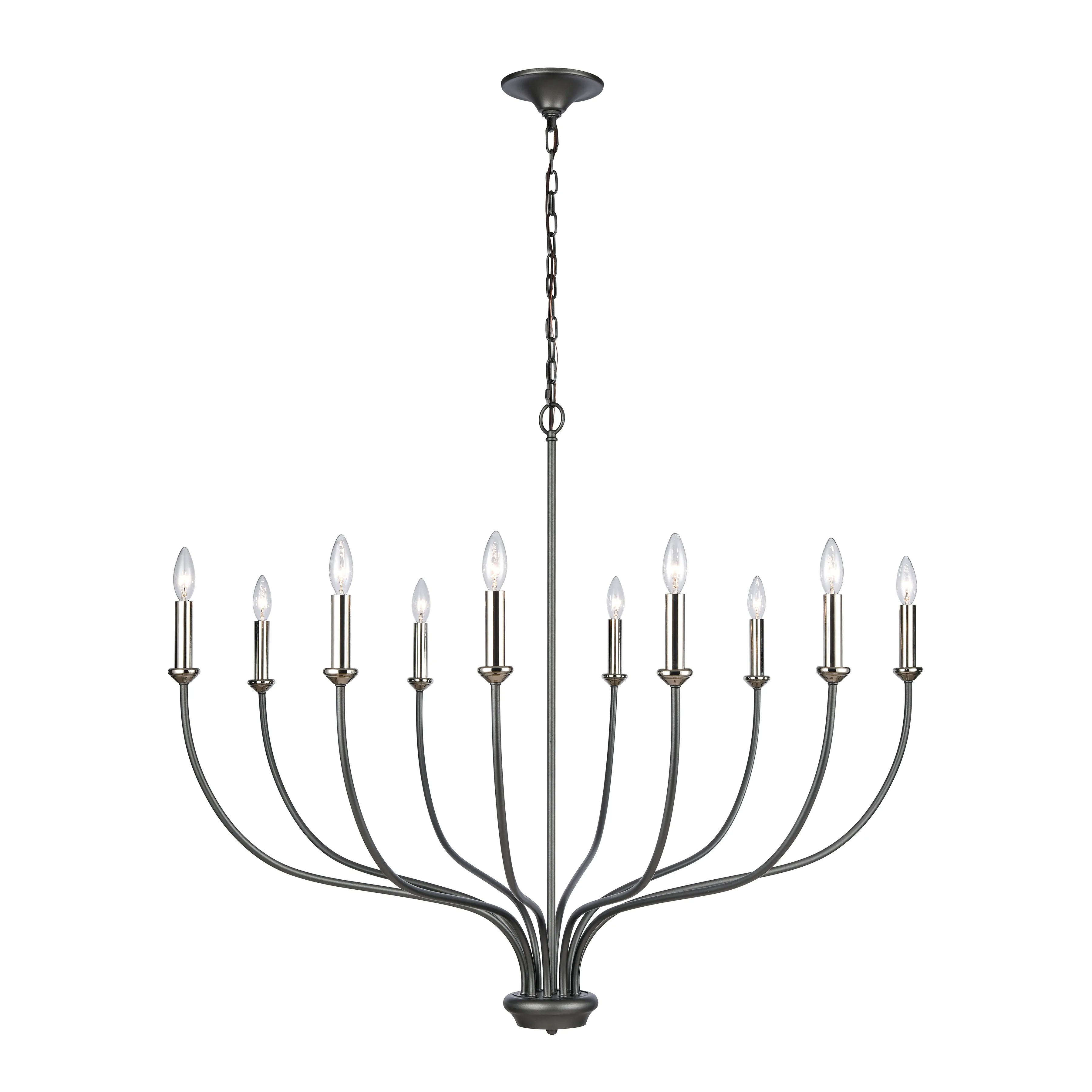 Madeline 45" Wide 10-Light Chandelier - Dark Gray