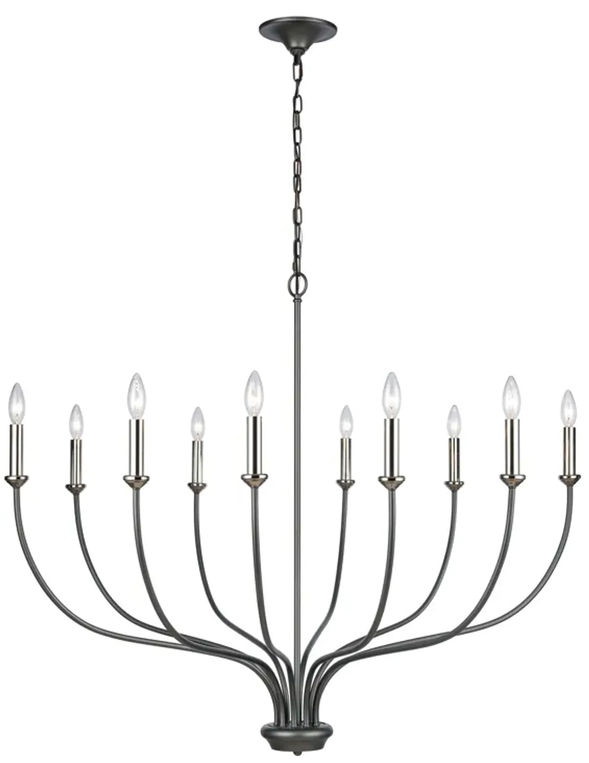 Madeline 45" Wide 10-Light Chandelier - Dark Gray