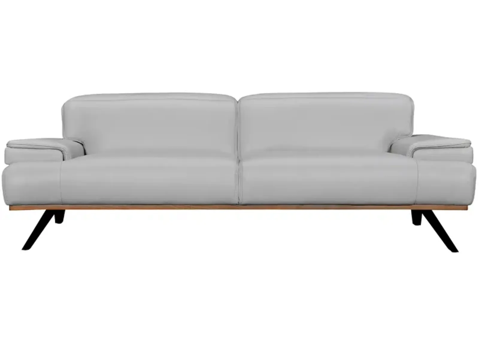 Prato 89" Dove Gray Leather Sofa