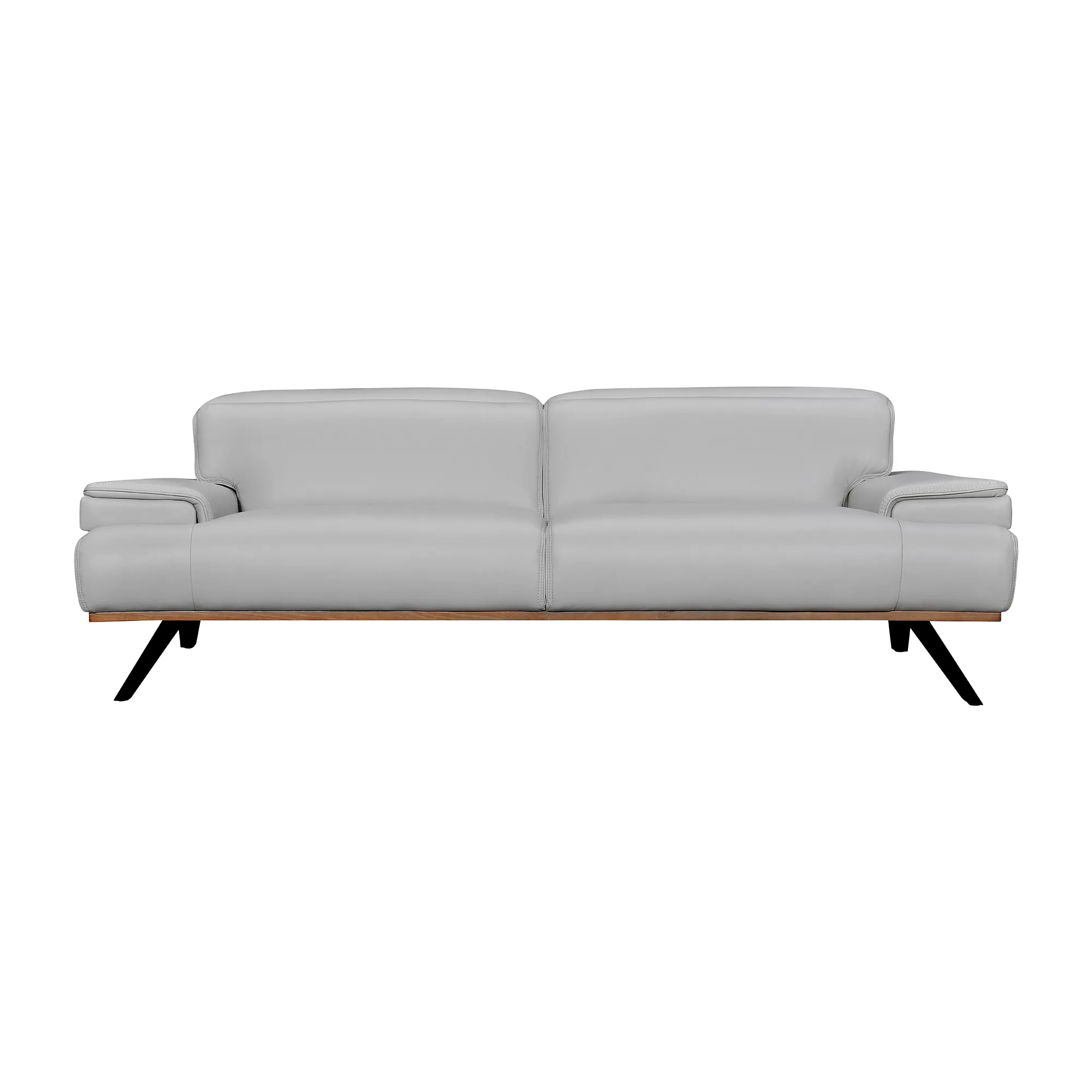 Prato 89" Dove Gray Leather Sofa