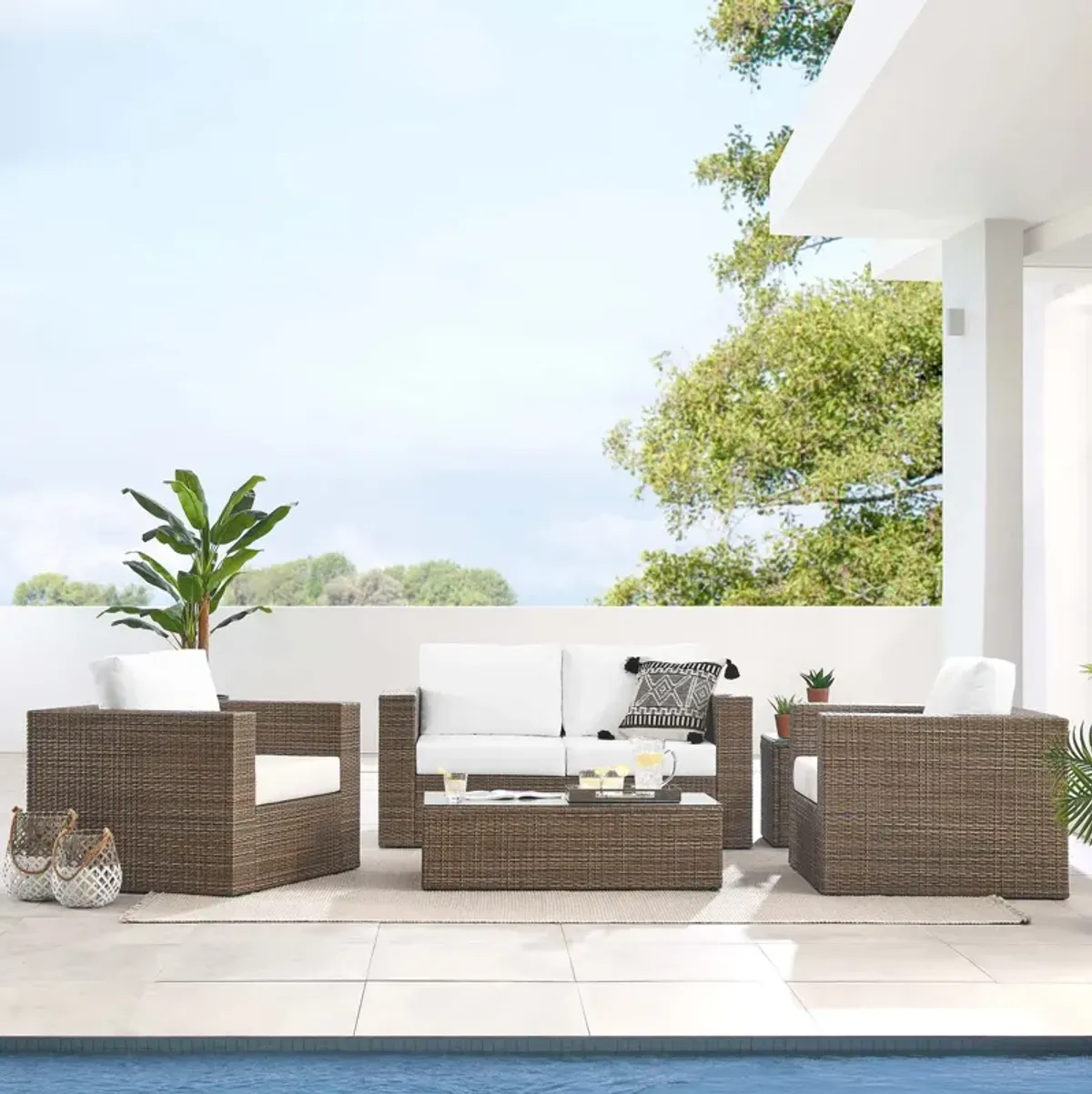 Convene Outdoor Patio Outdoor Patio 4-Piece Furniture Set