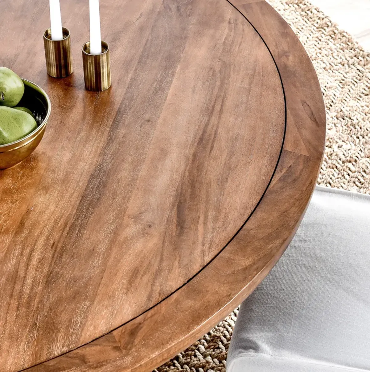 Selena 60" Round Mango Wood Dining Table in Umber