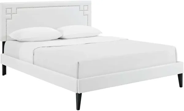 Josie Vinyl Queen Platform Bed with Squared Tapered Legs by Modway