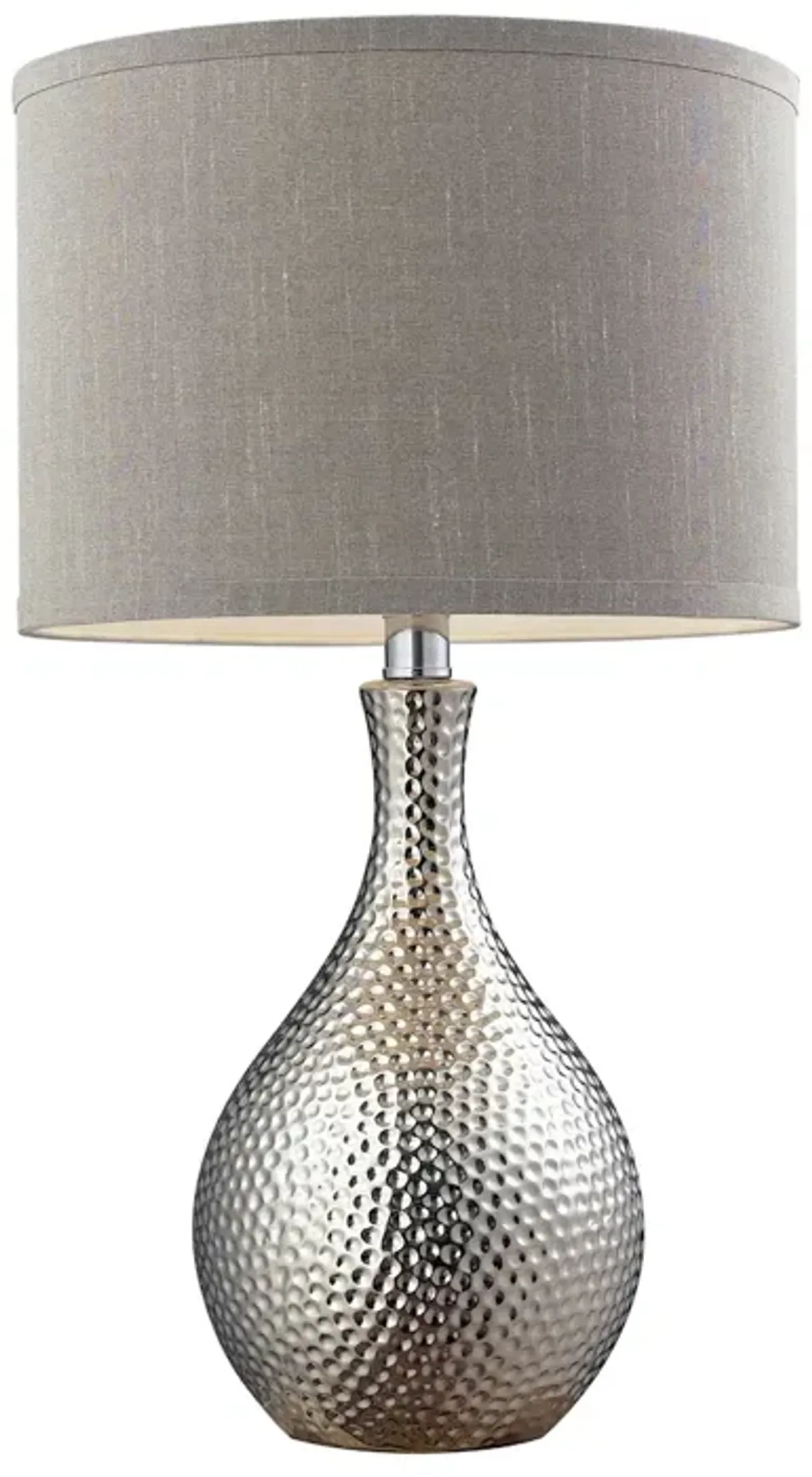 Hammered Chrome 21.5" High 1-Light Table Lamp - Chrome