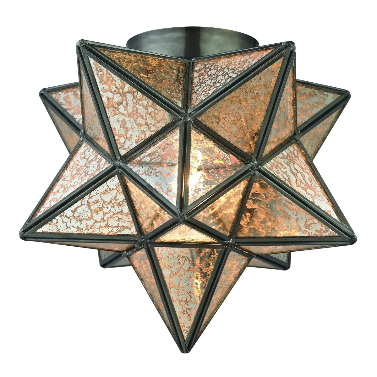 Moravian Star 11" Wide 1-Light Flush Mount - Oil Rubbed Bronze