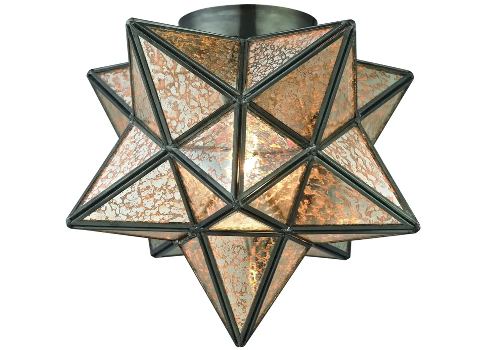 Moravian Star 11" Wide 1-Light Flush Mount - Oil Rubbed Bronze