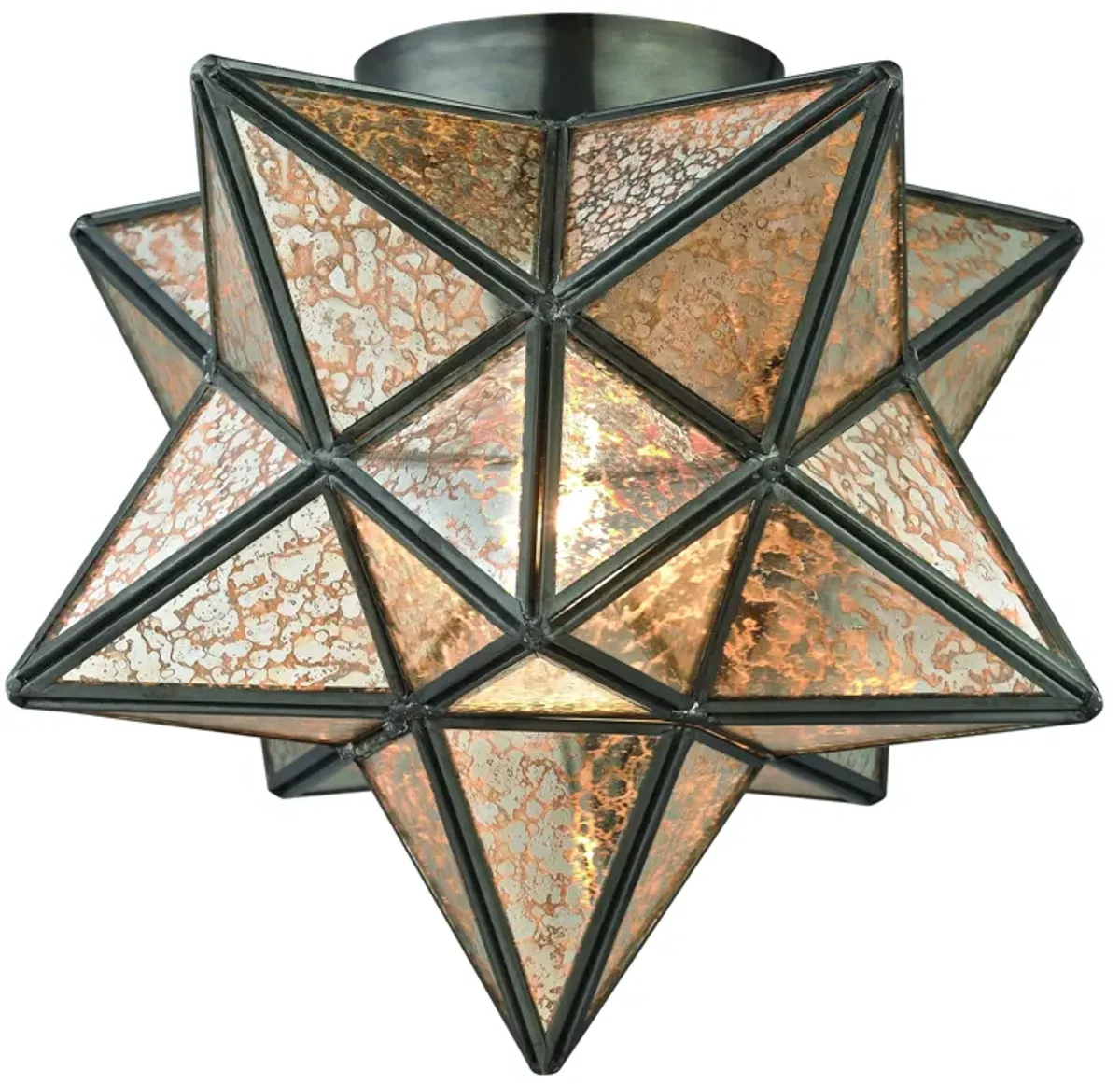 Moravian Star 11" Wide 1-Light Flush Mount - Oil Rubbed Bronze