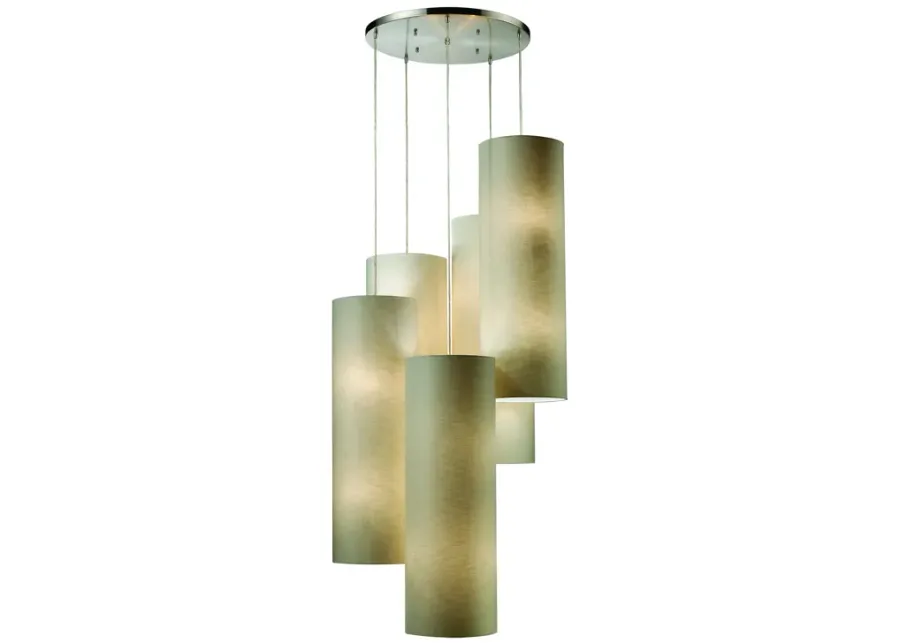 Fabric Cylinders Configurable Multi Pendant - Satin Nickel