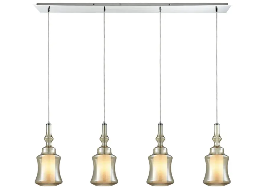 Alora 46" Wide 4-Light Mini Pendant - Polished Chrome