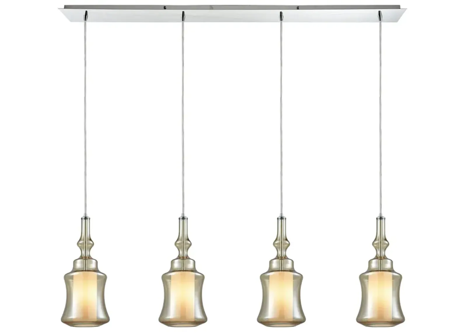 Alora 46" Wide 4-Light Mini Pendant - Polished Chrome