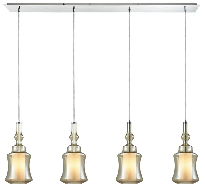 Alora 46" Wide 4-Light Mini Pendant - Polished Chrome